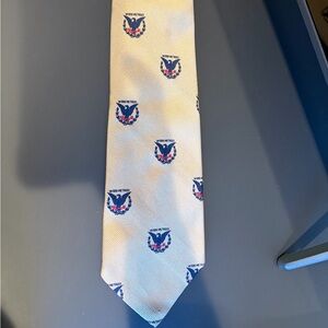 Elegant Cream Tie with Eagle Design